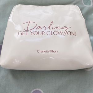 New Charlotte Tilbury Darling Get Your Glow On! Cosmetic Makeup Zipper Bag Pouch